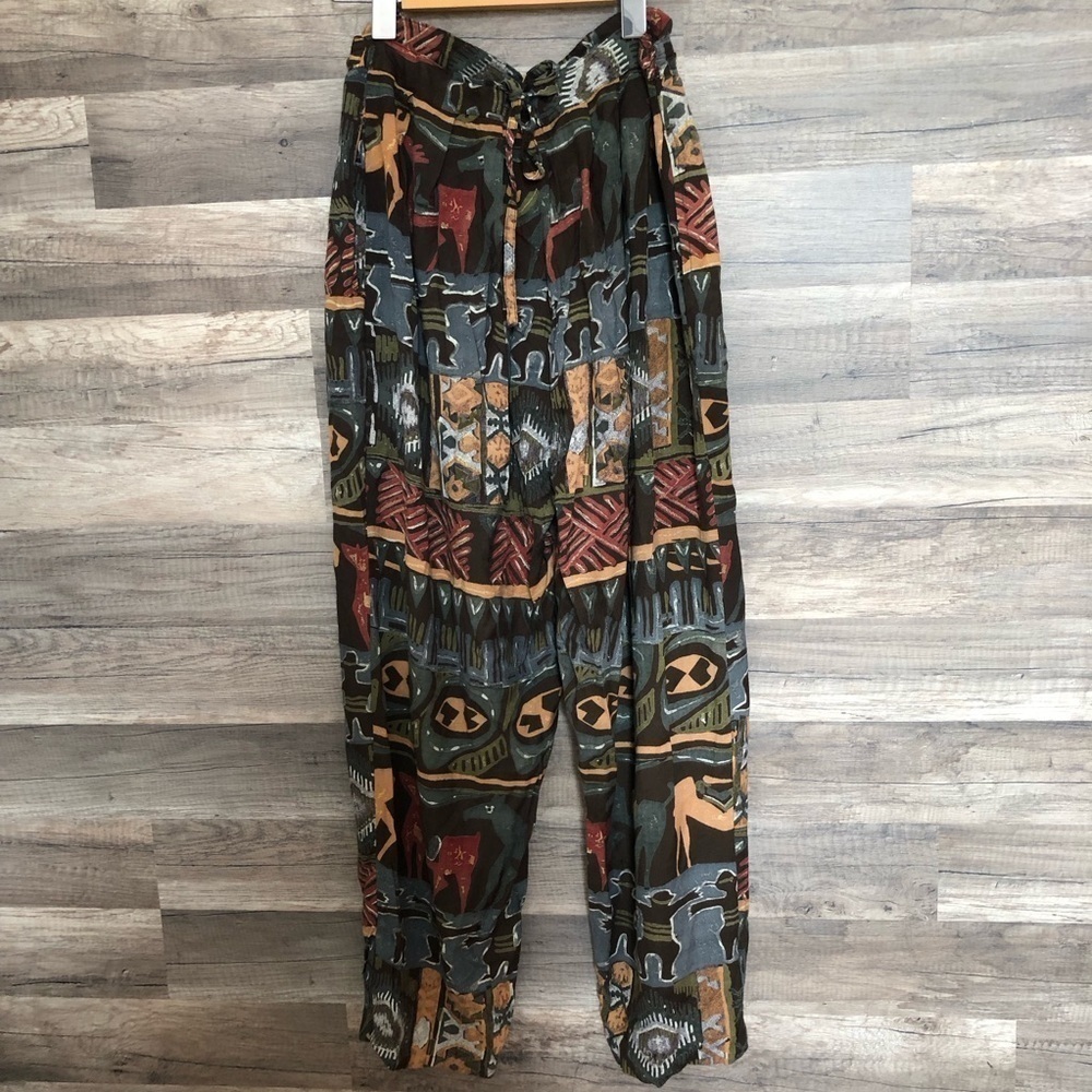 Vintage 80s Le Château Southwestern Aztec Coord Set Vest and Pants Small - Picture 13 of 16
